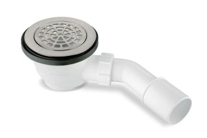 McAlpine HC27-SNBR Syfon brodzikowy wys.80mm z odejściem 40/50mm czyszczony od góry ,pokrywa mosiądz STAL SZCZOTKOWANA 113mm