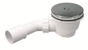 McAlpine HC27-CP-PB Syfon brodzikowy wys.80mm z odejściem 40/50mm czyszczony od góry ,pokrywa ABS CHROM 113mm z otworami