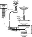 Schemat McAlpine PUFS113DR-CP Spust zlewozmywakowy 11/2"x113mm z mechanizmem automatycznym, przelew horyzontalny.jpeg