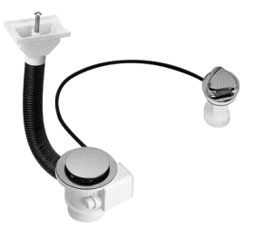 McAlpine PUFS70DR-CP Spust zlewozmywakowy 11/2"x70mm z mechanizmem automatycznym, przelew horyzontalny