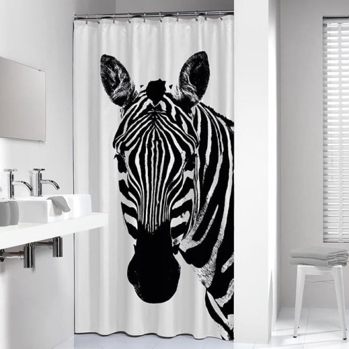 Sealskin Zebra Zasłona prysznicowa 180x200 cm PEVA Czarny / Biały 800150 .jpg