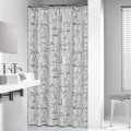 Sealskin Mind Zasłona prysznicowa 180x200 cm PEVA Czarny/ Biały 800146.jpg