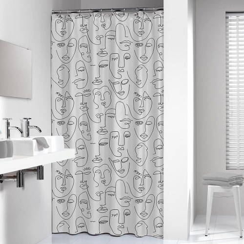Sealskin Mind Zasłona prysznicowa 180x200 cm PEVA Czarny/ Biały 800146.jpg