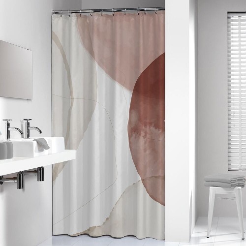 Sealskin Eart Zasłona prysznicowa 180x200 cm 100% Poliester Ciemny róż / Biały 800139.jpg