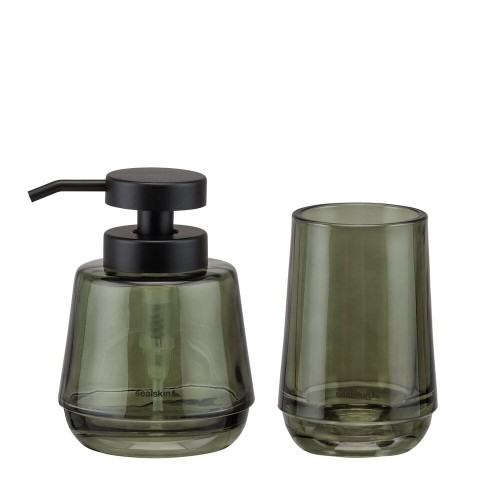 8720553000792_Sealskin Mood Zestaw: dozownik na mydło 380 ml i kubek na szczoteczkę Zielony 800052.jpg