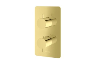 Kohlman AXEL GOLD QW432AGD Termostatyczna podtynkowa bateria wannowo-prysznicowa z dwoma wyjściami