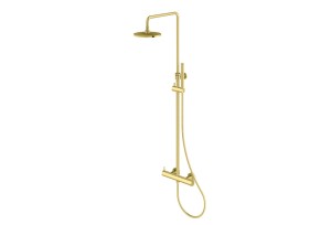 Kohlman AXEL GOLD QW273AGD Zestaw prysznicowy z bateria termostatyczną natynkowy