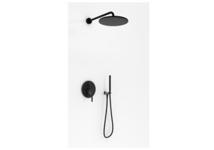 Kohlman ROXIN BLACK QW210RBR25 Zestaw prysznicowy z deszczownicą 25cm