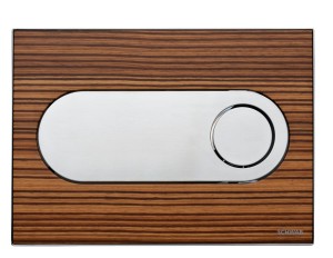 LIV/SCHWAB 12316 CIRCLE przycisk spłukujący, wygląd drewna/zebrano