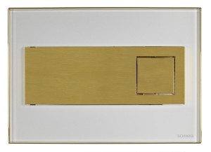 LIV/SCHWAB 675042 CARO przycisk spłukujący szkło - biały/złoty