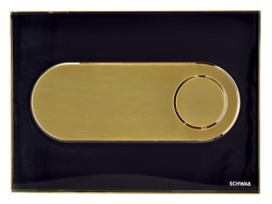 LIV/SCHWAB 675041 CIRCLE przycisk spłukujący szkło - czarny/złoty 