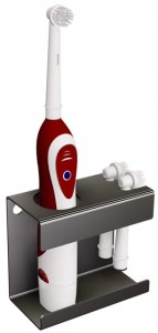 Andex 337/SG Uchwyt na szczoteczkę elektryczną i dwie końcówki TECHNIC stal nierdzewna polerowana