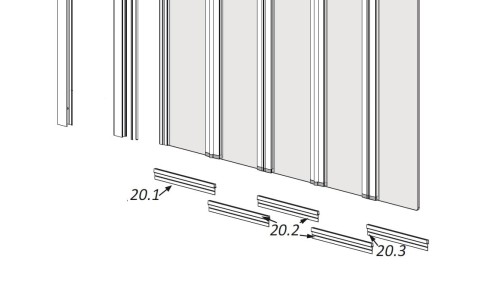 Radaway komplet uszczelek poziomych do parawanu Eos PNW5