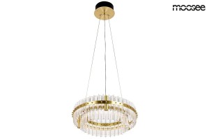 MOOSEE lampa wisząca SATURNUS 47 DUOzłota - LED, kryształ, stal szczotkowana OSW000921