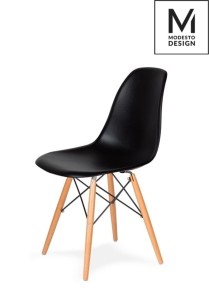 Modesto Design krzesło DSW czarne- podstawa bukowa C1021B.BLACK