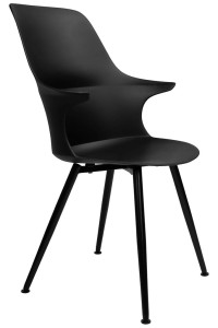 King Home Krzesło BRAZO HIGH czarne- polipropylen, metal 334-CPP3