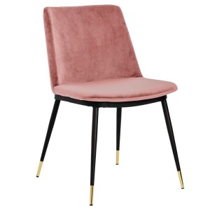 King Home Krzesło DIEGO brudny róż- welur, podstawa czarno złota KH1201100122.PINK