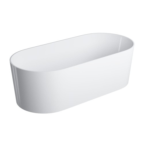 Omnires OVOWWBP OVO wanna wolnostojąca Marble+, 160x75 cm, z syfonem biały połysk.jpg