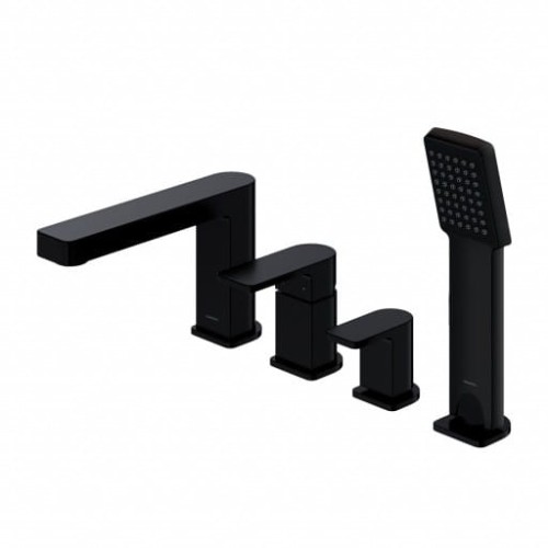 Omnires BA7832BL BARETTI bateria wannowa 4-otworowa czarny mat