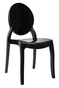 King Home Krzesło ELIZABETH czarne- poliwęglan PC502.BLACK