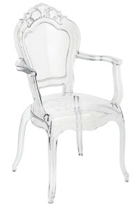 King Home Krzesło KING ARM transparentne- poliwęglan 777-APC