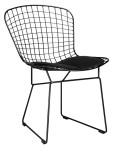 King Home Krzesło NET SOFT czarne- czarna poduszka, metal MC-020A.B.B