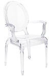 King Home Krzesło PRINCE ARM transparentne- poliwęglan KH010100202