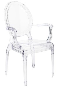 King Home Krzesło PRINCE ARM transparentne- poliwęglan KH010100202