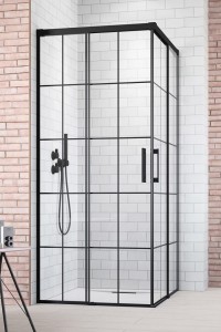 Radaway Idea Black KDD L80cm x P90cm Kabina prysznicowa 387061-54-55L + 387060-54-55R