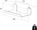 Tiger 1313230746 Colar Półka łazienkowa 18 cm Czarna