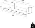 Tiger 1313330746 Colar Półka łazienkowa 30 cm Czarna