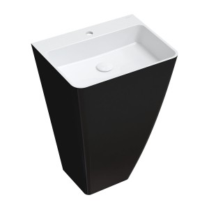 OMNIRES PARMAUWBCP PARMA umywalka wolnostojąca Marble+, 55 x 43 cm biały/czarny połysk