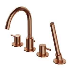 Omnires Y bateria wannowa 4-otworowa, miedź szczotkowana Y1232CPB