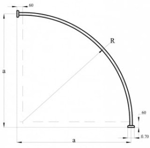 Adah Drążek łukowy symetryczny 140x140 cm fi28 biały