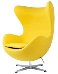 King Home Fotel EGG CLASSIC musztardowy.21 - wełna, podstawa aluminiowa JH-026.MUSZTARDA.21