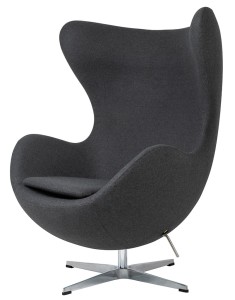 King Home Fotel EGG CLASSIC grafitowy szary.4 - wełna, podstawa aluminiowa JH-026.GRAF.SZARY.4