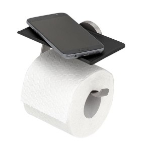 Tiger Noon Uchwyt na papier toaletowy z półką Szczotkowana stal nierdzewna 1321730946