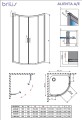 Brilis Alienta A 90x90x190 kabina półokrągła, profil chrom, szkło przejrzyste 10229090-01-01