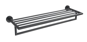 *Stella Classic półka 60 na ręczniki / z relingiem  CZARNY MAT 07.02060-B