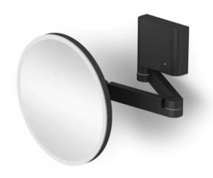 Stella Lusterko kosmetyczne powiększ. 3x, okrągłe, podświetl. LED barwa ciepła/zimna, uchylne, podwójne ruchome ramię  CZARNY MAT 22.00650-B