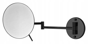 Stella Lusterko kosmetyczne powiększ. 3x, okrągłe, uchylne, podwójne ruchome ramię CZARNY MAT 22.01430-B