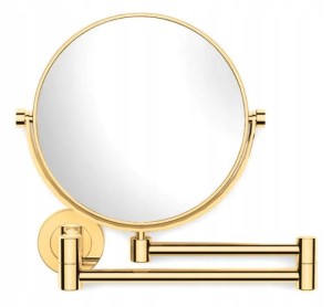 Stella Lusterko kosmetyczne odbicie rzeczywiste / powiększ.3x, okrągłe, uchylne, podwójne ruchome ramię  ZŁOTY POŁYSK 22.01130-G