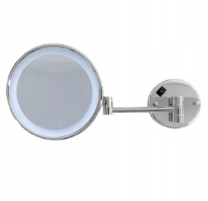 Stella Lusterko kosmetyczne powiększ. 3x, okrągłe, podświetl. LED barwa neutralna, uchylne, podwójne ruchome ramię CHROM 22.00730