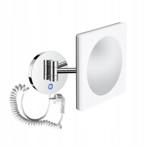 Stella Lusterko kosmetyczne powiększ. 5x, kwadratowa akrylowa ramka z podświetl. LED barwa ciepła/zimna, podwójne ruchome ramię, włącznik na sensor dotyk., z kablem i wtyczką zasilającą CHROM 22.00551