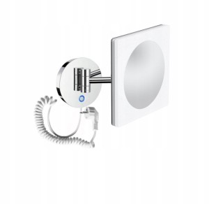 Stella Lusterko kosmetyczne powiększ. 3x, kwadratowa akrylowa ramka z podświetl. LED barwa ciepła/zimna, podwójne ruchome ramię, włącznik na sensor dotyk., z kablem i wtyczką zasilającą CHROM 22.00531