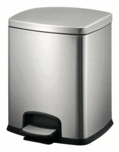 Stella Kosz pedałowy PREMIUM prostokątny 20 L, soft close SREBRNY 20.20320