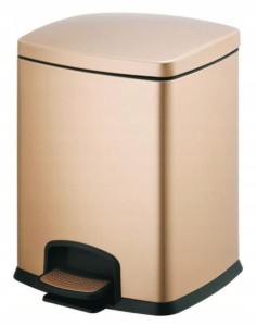 Stella Kosz pedałowy PREMIUM prostokątny 12 L, soft close  ZŁOTY 20.20312-G