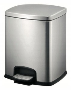 Stella Kosz pedałowy PREMIUM prostokątny 12 L, soft close SREBRNY 20.20312