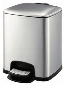 Stella Kosz pedałowy PREMIUM prostokątny 8 L, soft close SREBRNY 20.20308