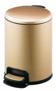 Stella Kosz pedałowy PREMIUM okrągły 8 L, soft close  ZŁOTY 20.20108-G